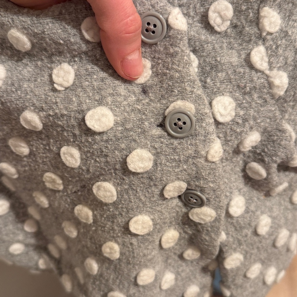 Baby Gap Gray and White Polka Dot Cotton Blend Jacket 12-18 Months - Picture 2 of 3